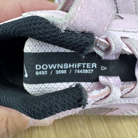 Nike Downshifter 10 Toddler Shoes Pink Silver Girls Size 5C Hook Loop CZ3967-605 - Picture 8 of 9